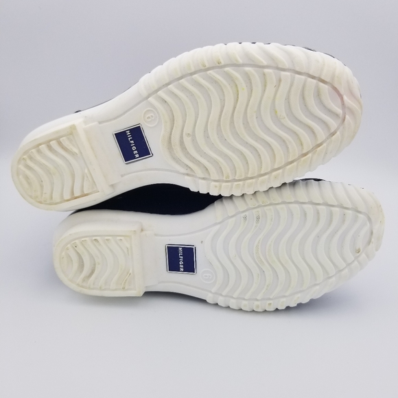 Tommy Hilfiger Women's Hierra Faux Fur-Lined Duck Rain/Snow Boots, Navy/Red Sz 6 - Picture 13 of 13